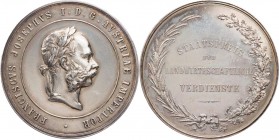 KAISERREICH ÖSTERREICH
Franz Josef I., 1848-1916. Silbermedaille o. J. v. J. Tautenhayn Staatspreis für landwirtschaftliche Verdienste, Vs.: Kopf mit...