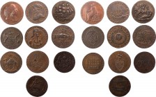 GROSSBRITANNIEN
 Lot Token CESHIRE, Macclesfield, 1/2 Penny 1790, Ch. Roe / Frau mit Zahnrad (Sear 16-27); HAMPSHIRE, Emsworth, 1/2 Penny 1795, Earl ...