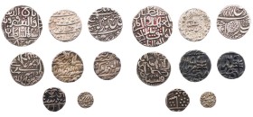 INDIEN
 Lot Silbermünzen KULBARGA, Taj al din Firoz Shah ibn Dawud, 1397-1422 (800-825 AH), Tanka, 1421 (824 AH), Ahsanabad; MOGHUL-REICH, Muhammad S...
