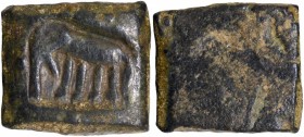 Ancient India
Post Mauryan, Gandhara Or Kapisa and Taxila regions (200-100 BC), Copper Unit, uninscribed punch marked coin, Obv: an elephant facing l...