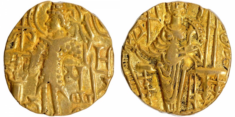 Ancient India
Kushan Dynasty, Shaka I (325-345 AD), Gold Dinar, "Ardokhsho" typ...