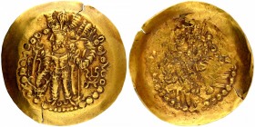 Ancient India
Kushano-Sassanian, Varahran (Bahram) I Kushanshah (330-365 AD), Gold Dinar, Obv: king standing facing, head to left, wearing low crown ...