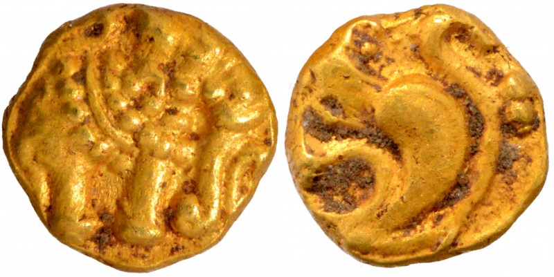Hindu Medieval of India
Western Ganga Dynasty (10-11 Century AD), Gold Fanam, O...