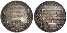 Indian States
Medal, Burdwan State, Silver Medal, 1945, Awarded to "Bakshi Madan Mohan", Obv: English legend "RONALD SHAY MEDICAL SCHOOL BURDWAN", su...