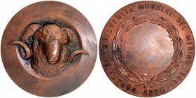 Others
Medallion, II World Merino Conference - Spain, Bronze Medallion, April 1986, Obv: a merino sheep's head, Rev: a laurel wreath in the center, S...