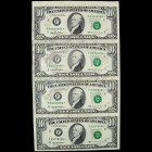 U.S.A.
USA, Federal Reserve Star Notes, 10 Dollars, 1995, Uncut Sheet of Star Replacement Notes (4), choice uncirculated, Scarce.
Estimate: INR 9000...
