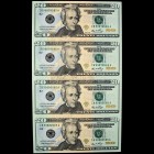 U.S.A.
USA, Federal Reserve Notes, 20 Dollars, 2006, Uncut Sheet of Notes (4), choice uncirculated, Scarce.
Estimate: INR 11000 - 13000