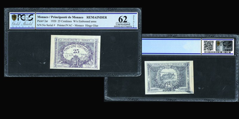 Monaco
Albert Ier 1889-1922
Billet de 25 centimes, sans numéro et sans série, ...