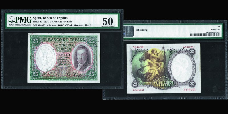 Banco de Espana
50 Pesetas, 1931 Madrid
Ref : Pick#81
Conservcation : PMG About ...