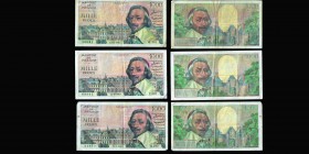 Banque de France
Lot de trois billets de 1000 Francs Richelieu
Ref : Pic#134, F.42
Conservation : VF