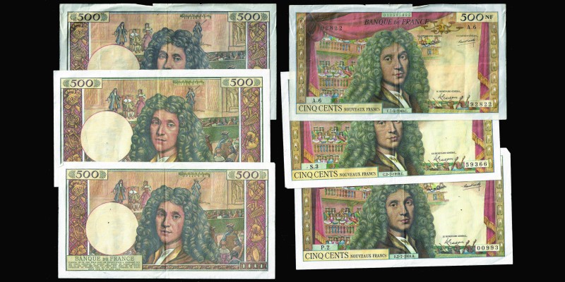 Banque de France
Lot de 3 billets de 500 Nouveaux Francs Molière Type 1959
Ref :...