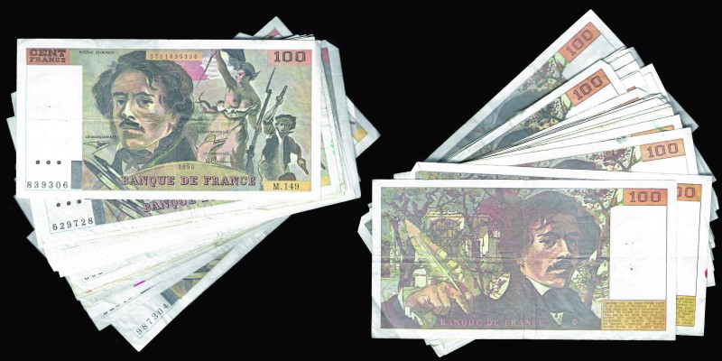 Banque de France
Lot de 27 billets de 100 Francs Delacroix
Ref : Pick#154, F.69
...