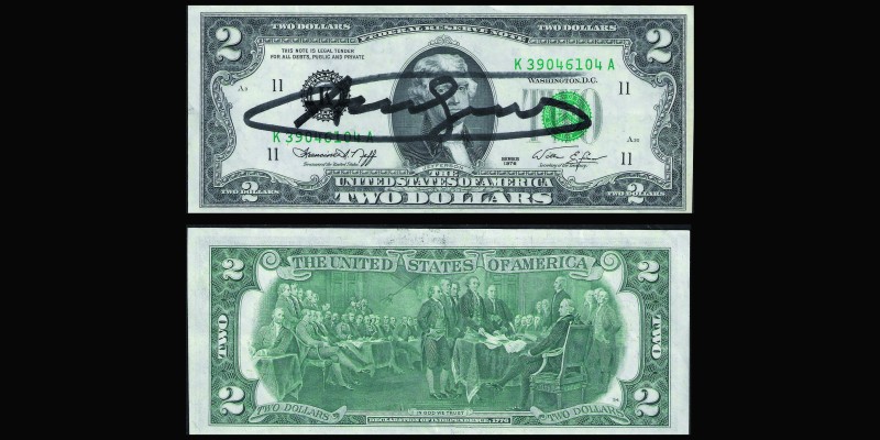 USA
Federal Reserve Note
2 Dollars Jefferson, series 1976, green seal
Signed by ...