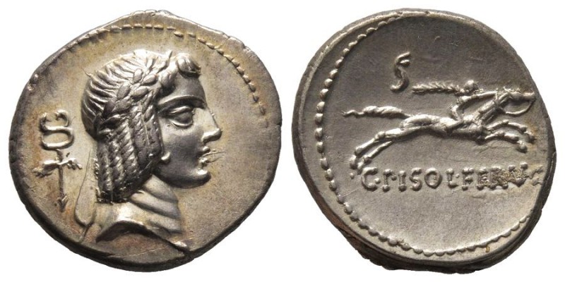 Roman Republican & Imperatorial
Gens Calpurnia - C. Calpurnius L. f. Frugi
Denar...
