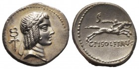 Roman Republican & Imperatorial
Gens Calpurnia - C. Calpurnius L. f. Frugi
Denarius, Rome, 67 avant J.-C., AG 4,00 g. Ref : Cr. 408
Ex Vente Nomisma 3...