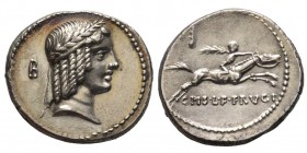 Roman Republican & Imperatorial Gens Calpurnia - C. Calpurnius L. f. Frugi
Denarius, Rome, 67 avant J.-C., AG 3,61 g. 
Ref : Cr. 408 
Conservation : p...
