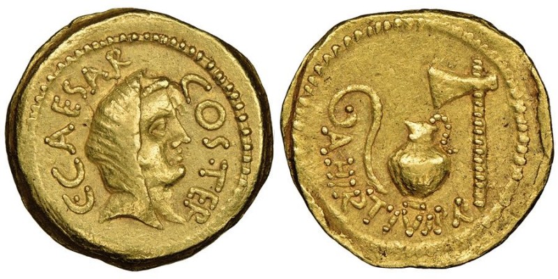 Roman Republican & Imperatorial
Julius Caesar, Guerres civiles
Aureus, Rome, 46 ...