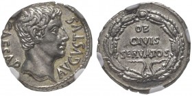 Augustus 27 avant J.C. 14 après J.C.
Denarius, Atelier incertain en Espagne (Colonia Patricia?), 19-18 avant J.-C., AG 3.89 g.
Ref : RIC I 77a, RSC 20...