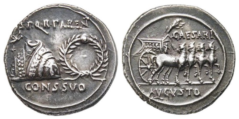 Augustus 27 avant J.C. 14 après J.C.
Denarius, Atelier incertain en Espagne (Col...