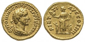 Antoninus Pius, 138 - 161
Aureus, Rome, 159-160, AU 7.25 g. 
Ref : Cal. 1602, C 622,. RIC 302 
Conservation : Superbe