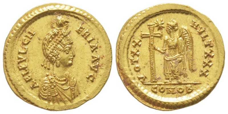 Aelia Pulcheria Augusta, sur de Théodose II 414-453
Solidus, Constantinople, 423...
