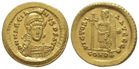 Marcianus 450-457 (Empereur d'Orient)
Solidus, Constantinople, AU 4,48 g
Ref : RIC X 510
Conservation : FDC