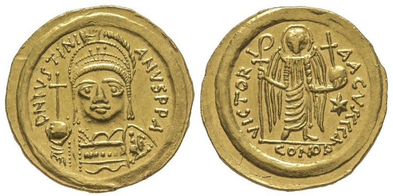 Justinianus I 527-565
Solidus, Ravenna, 542-565, AU 4.38 g.
 Ref : Hahn 37, Sear...