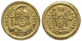 Maurice Tiberius 582-602
Solidus, Ravenna, 583-602, AU 4.37 g. Ref : Hahn 38, Sear 589, Ranieri 457 
Conservation : Superbe