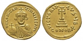 Constantius II 641-668
Solidus, Constantinople, AU 4,42g.
Ref : DOC 2, Sear 937
Conservation : Superbe