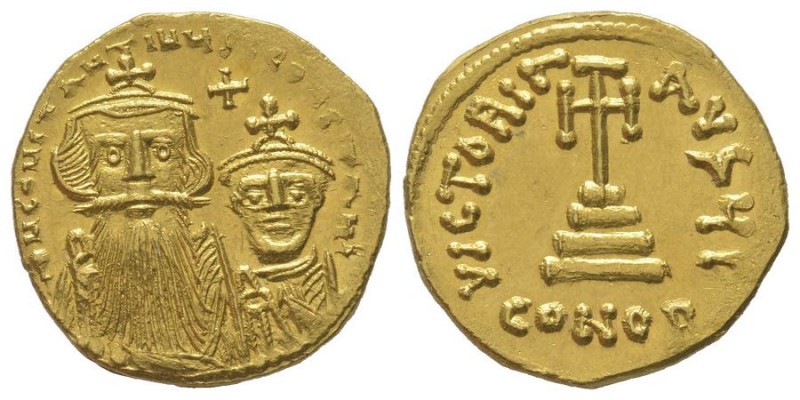 Constantius II avec Constantinus IV 
Solidus, Constantinople, AU 4.48 g.
Ref : M...