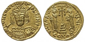 Constantinus IV 668-685
Solidus, Syracuse, 674-681, AU
Ref : Hahn 34
Conservation : presque FDC