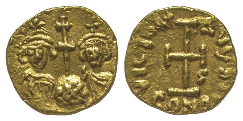 Justinianus et Tiberius
1/4 Solidus, atelier en Sardaigne, AU 0.97 g. Ref : Hahn...