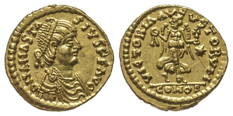 OSTROGOTHS
Théoderic 493-526
Tremissis au nom de Anastasius, Rome, 492-518, AU 1...
