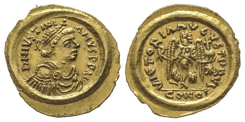 OSTROGOTHS Vitigès 536-539
Tremissis au nom et au type de Justinien Ier (527-565...