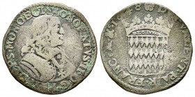 Monaco, Honoré II 1604-1662 
Pezzetta, 1648, Billon 5.05 g.
Avers : HONORATVS II D G PRINCEPS MONOECI
Buste cuirassé́ à droite avec le cordon de l’o...