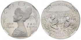 Monaco, Rainier 1949-2005
Epreuve d’Italie ‘FAO - Grace Kelly per l’Infanzia’, 1977, nickel 7.9 g. Avers : CERES, GRACE DE MONACO, FAO ROME, en bas J ...
