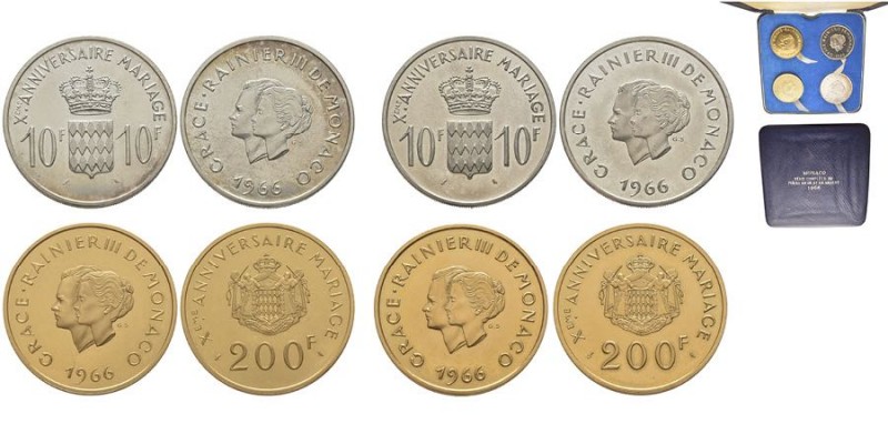 Monaco, Rainier 1949-2005
Coffret contenant les monnaies en or et argent de 200 ...