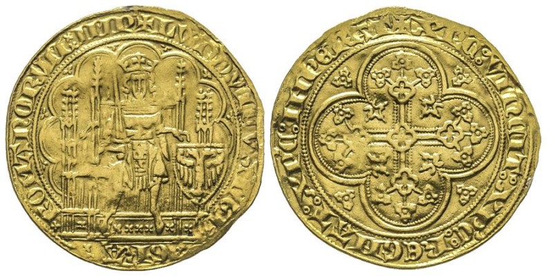 Bavière
Louis IV 1314-1347
Chaise d’or non datée (1338), Anvers, AU 4.29 g.
Ave...