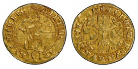 Brandenburg-Franconie
Albrecht Achilles 1464-1486
Goldgulden o. J. (1470-1486), Schwabach, AU 3.27 g.
Ref : Fr. 304, Schr. 357
Conservation : TTB/SUP