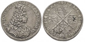 Johann Georg IV 1691-1694
2/3 Thaler, 1692, AG 15.45 g.
Ref : KM#628
Conservation : TTB/SUP