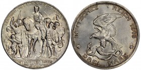 Wilhelm II 1888-1918
3 Mark, Berlin, 1913 A, Declaration of war of Prussia against Napoleon, AG 16.67 g.
Ref : Jaeger 110
Conservation : NGC MS64