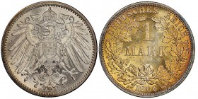 Wilhelm II 1888-1918
1 Mark, Stuttgart, 1906 F, AG 5 g.
Ref : Jaeger 17
Conservation : NGC MS65+