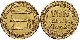 Abbasid Caliphate
Al-Saffah AH 132-136 (749-754)
Abbasid Dinar, AH 136 (753/4), AU 4.25 g.
Ref : Album 210
Conservation : NGC MS64