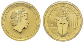 Elizabeth II 1952- 
25 Dollars, 1/4 OZ, War in the Pacific, AU 7.77 g. 999‰
Conservation : PCGS MS70