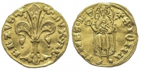 Albert II 1330-1358 
Florin d’or type florentin, Judenburg, AU 3.56 g.
Avers : DVX· ALB-ERTVS Grand lis florentin
Revers : S·IOHA-NNES· B Saint Jean-B...