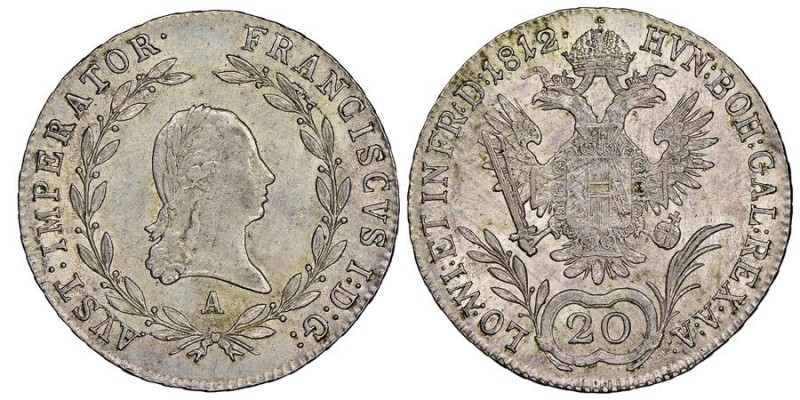Franz I 1804-1835
20 Kreuzer, 1812 A, AG 6.68 g. Ref: KM#2142
Conservation : NGC...