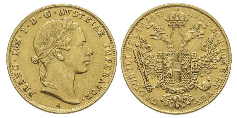 Franz Joseph 1848-1916
Ducat, Vienne, 1859 A, AU 3.48 g. Ref : Fr. 490, J.297
Co...