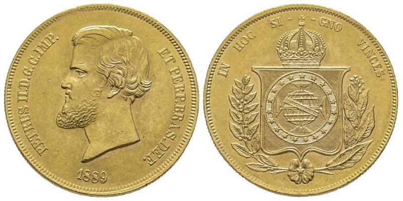Pedro II 1831-1889
20000 Reis, Rio de Janeiro, 1889, AU 17.96 g. Ref : Fr.121, K...