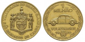 Republic, 1889-
Médaille en or Volkswagen, 1 Milhao, 1970, AU 6.94 g.
Conservation : SUP-FDC