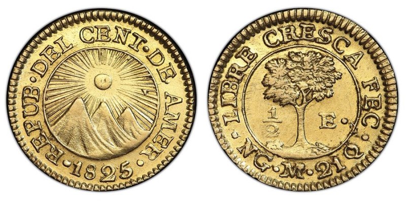 CENTRAL AMERICAN REPUBLIC (Costa Rica)
1/2 Escudo, 1825 NG M, AU 
Ref : Fr.5, KM...